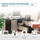 Scrivania da Ufficio Angolare per Computer con Scaffali in Legno Nero 120x106x75 cm -6