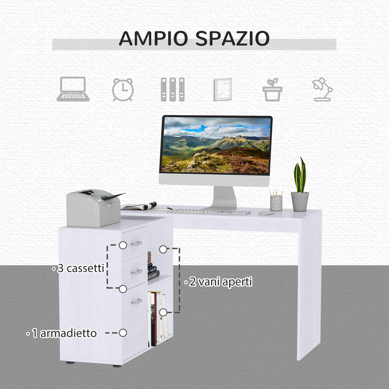 Scrivania da Ufficio ad Angolo Bianca 117x83.5x76 cm -5