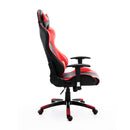 Sedia da Gaming in Similpelle con Sostegno Lombare Collo Nera e Rossa -2