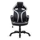 Sedia da Gaming Altezza Regolabile in Similpelle Bianco e Nero -1