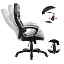 Sedia da Gaming Altezza Regolabile in Similpelle Bianco e Nero -4