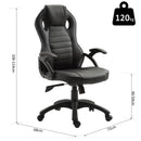 Sedia da Gaming Ergonomica in Similpelle Regolabile Nera -3