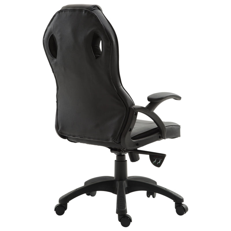 Sedia da Gaming Ergonomica in Similpelle Regolabile Nera -5