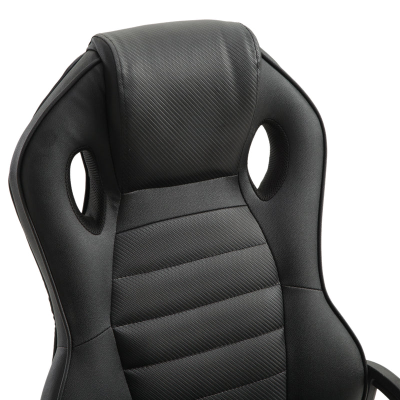 Sedia da Gaming Ergonomica in Similpelle Regolabile Nera -8