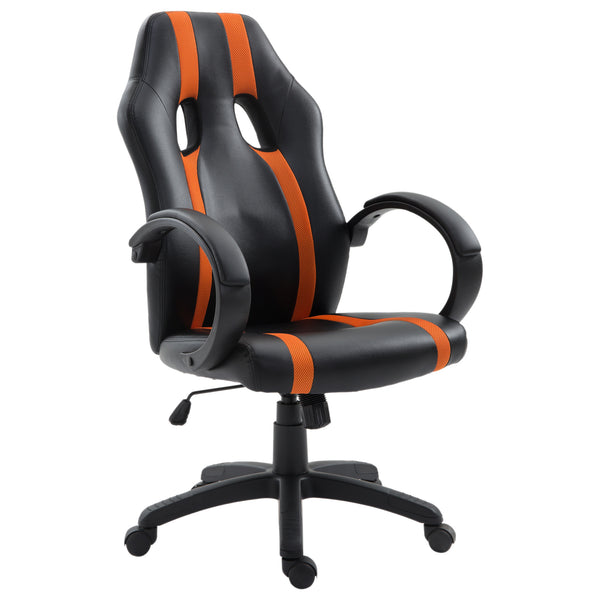 Ergonomisch gepolsterter Gaming-Stuhl mit verstellbarer Höhe Schwarz Orange acquista