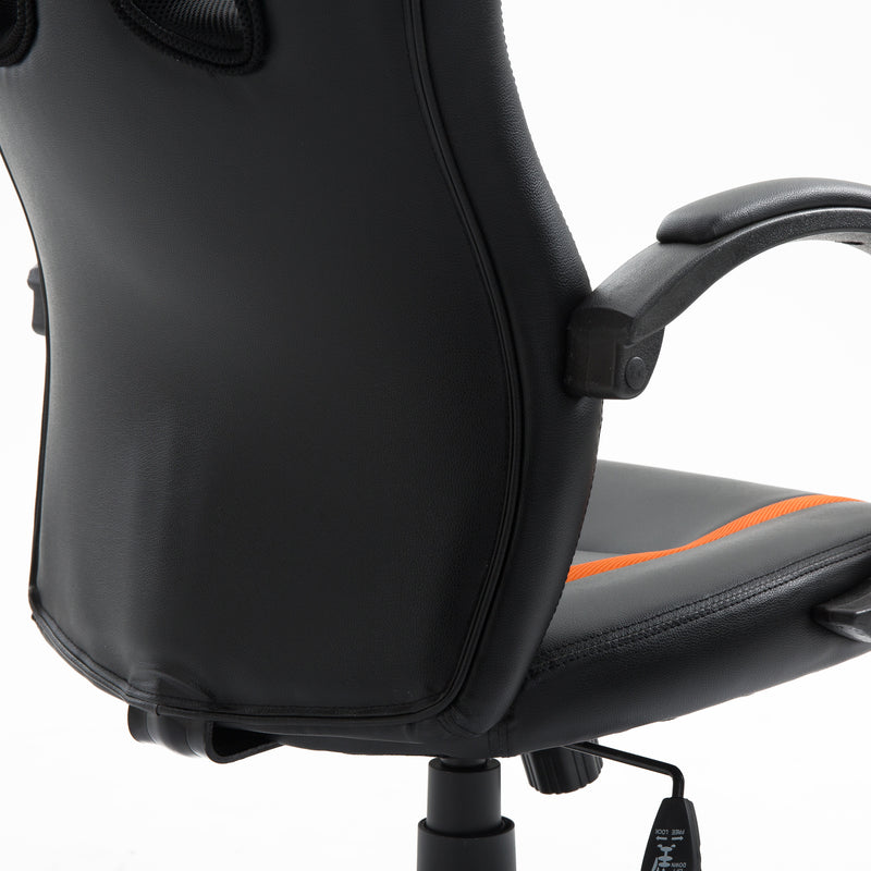 Sedia da Gaming Ergonomica Imbottita con Altezza Regolabile Nero Arancione -7