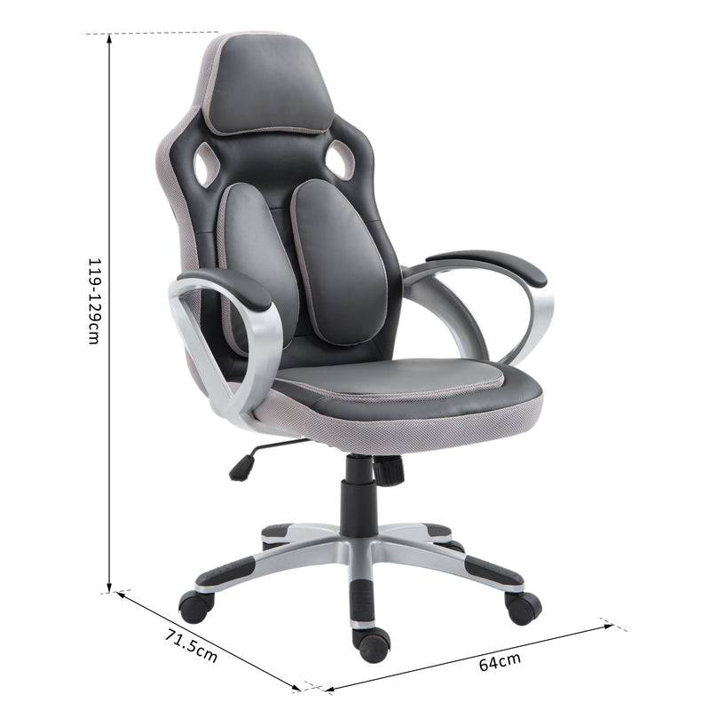 Sedia da Gaming Ergonomica Imbottita 64x71.5x119-129 cm -3