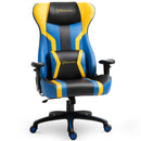 Sedia da Gaming Ergonomica 74x63x118,5- cm  Nera Blu e Giallo-2