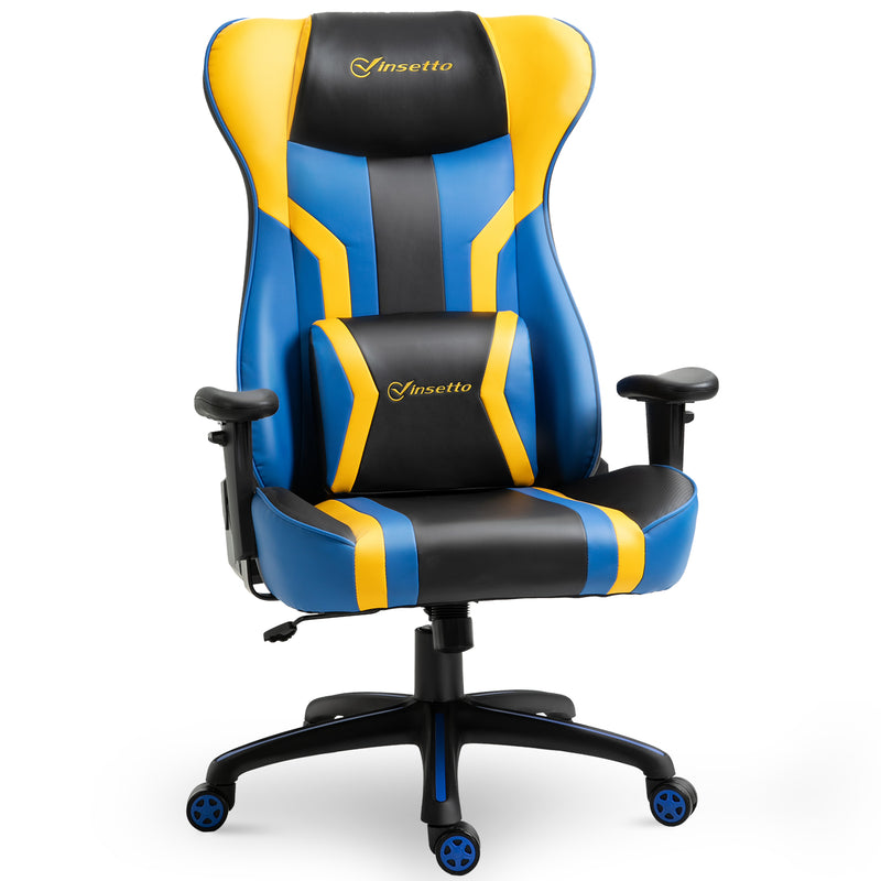 Sedia da Gaming Ergonomica 74x63x118,5- cm  Nera Blu e Giallo-2