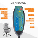 Sedia Poltrona Presidenziale da Ufficio 62x67x113-120 cm Massaggiante Riscaldante Grigia-8