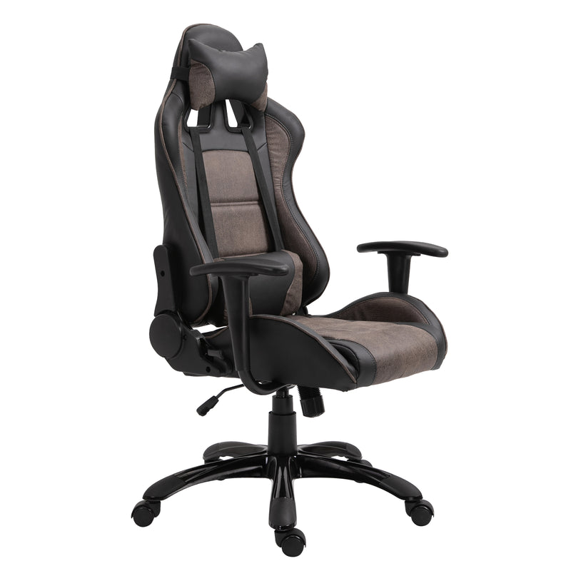 Sedia da Gaming Ergonomica in Similpelle  Marrone e Nero-1