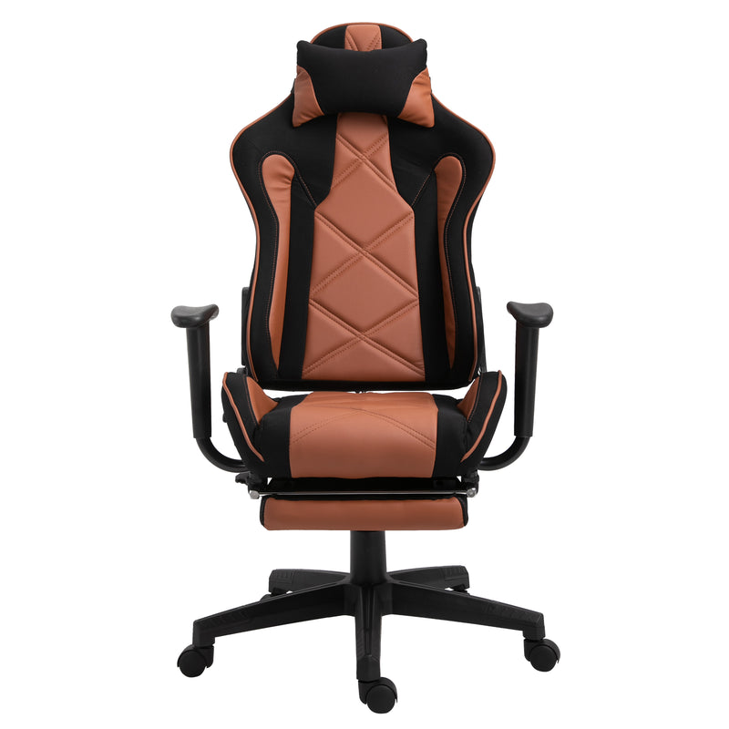 Sedia da Ufficio Presidenziale Ergonomica in Poliestere  Nero e Marrone-7