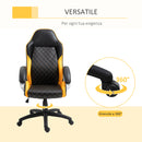 Sedia da Gaming Girevole Reclinabile in Similpelle Nero e Arancione-4