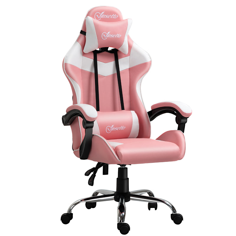 Sedia da Gaming Ergonomica 63x67x119-127 cm in Similpelle Rosa-1