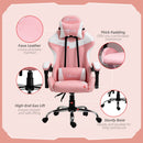 Sedia da Gaming Ergonomica 63x67x119-127 cm in Similpelle Rosa-7