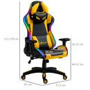 Sedia da Gaming Ergonomica 71,5x65x121-129 cm in Similpelle Multicolore-3