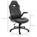 Sedia da Gaming Ergonomica 70,5x70x113-121 in Tessuto Grigio-3