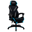 Sedia da Gaming Ergonomica 65x65x119-129 cm in Tessuto Nero-1