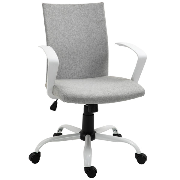 Ergonomischer und drehbarer Bürostuhl aus grauem Stoff 61x61x89-99 cm online