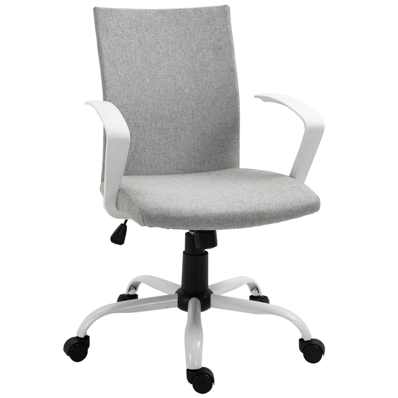 Sedia Ergonomica e Girevole da Ufficio in Tessuto Grigio 61x61x89-99 cm-1