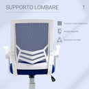 Sedia Operativa da Ufficio 62,5x55x94-104 cm in Tessuto Blu-7