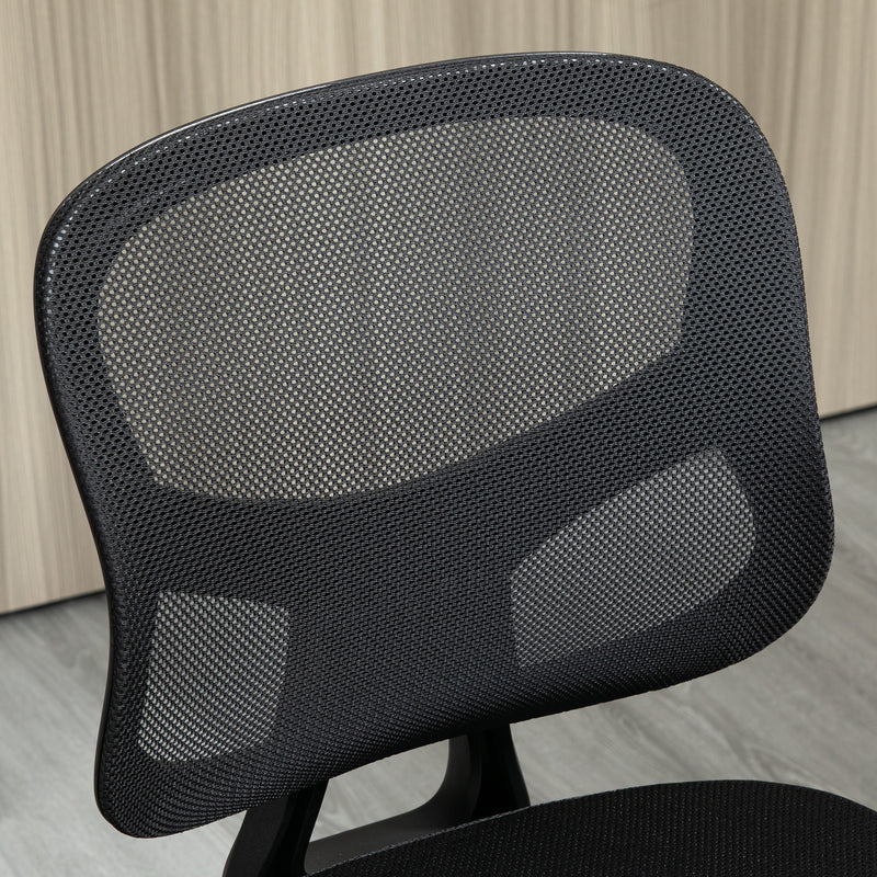 Sedia Poltrona Operativa da Ufficio 45x45x78-88 cm in Nylon e Rete Nera-8