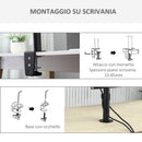 Doppio Supporto Monitor 13"-32" per Scrivania in Acciaio Nero-7