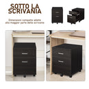 Cassettiera Portadocumenti da Ufficio 40x44x54,6 cm 2 Cassetti in Legno  Nera-5