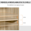 Mobile Multiuso con 4 Ruote 80x40x72 cm in Legno Rovere-5