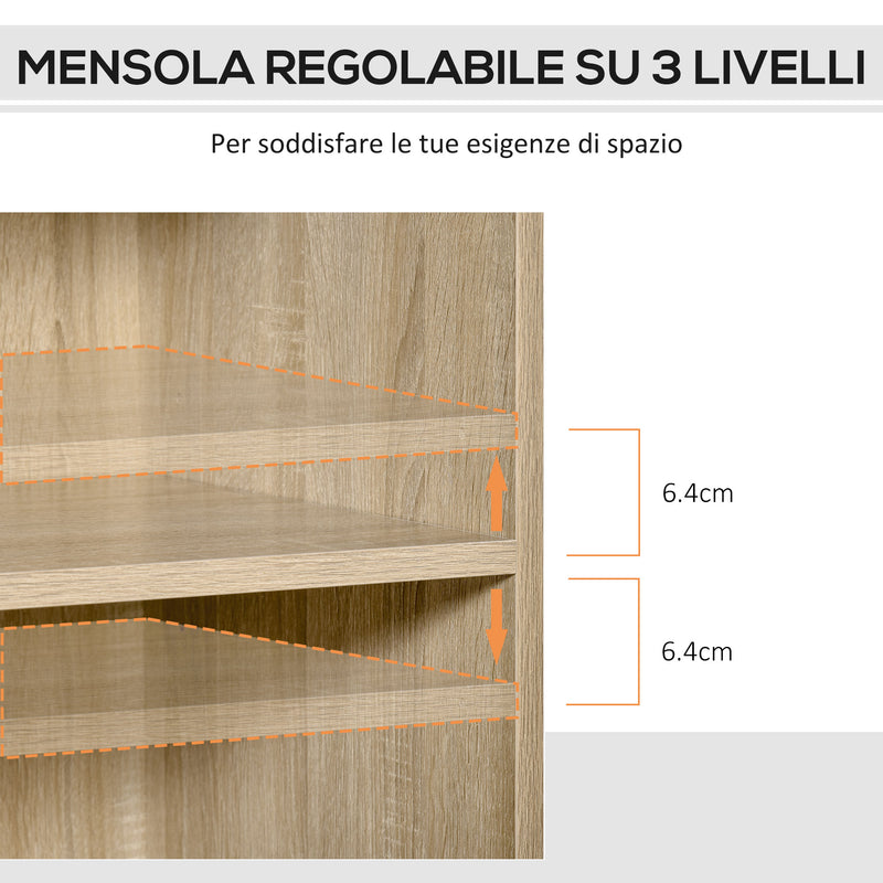 Mobile Multiuso con 4 Ruote 80x40x72 cm in Legno Rovere-5