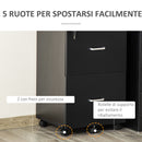 Cassettiera 2 Cassetti da Ufficio 43x45x72 cm con Ruote in MDF e Truciolato Nero-6