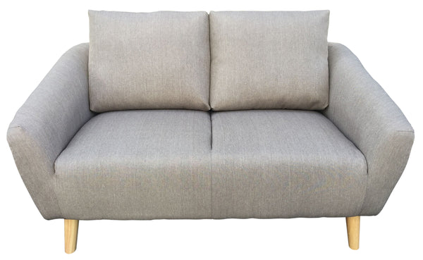 prezzo Design Sofa 2-Sitzer Sofa Beige Stoff Holzfüße für Home Office