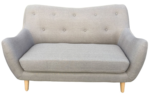 sconto Design Sofa 2-Sitzer Sofa Beige Stoff Holzfüße für Home Office