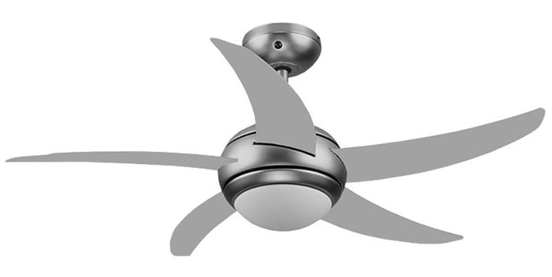 Ventilatore da Soffitto 5 Pale e Lampada Ø130 cm 3 Velocità Bauer Silver-1