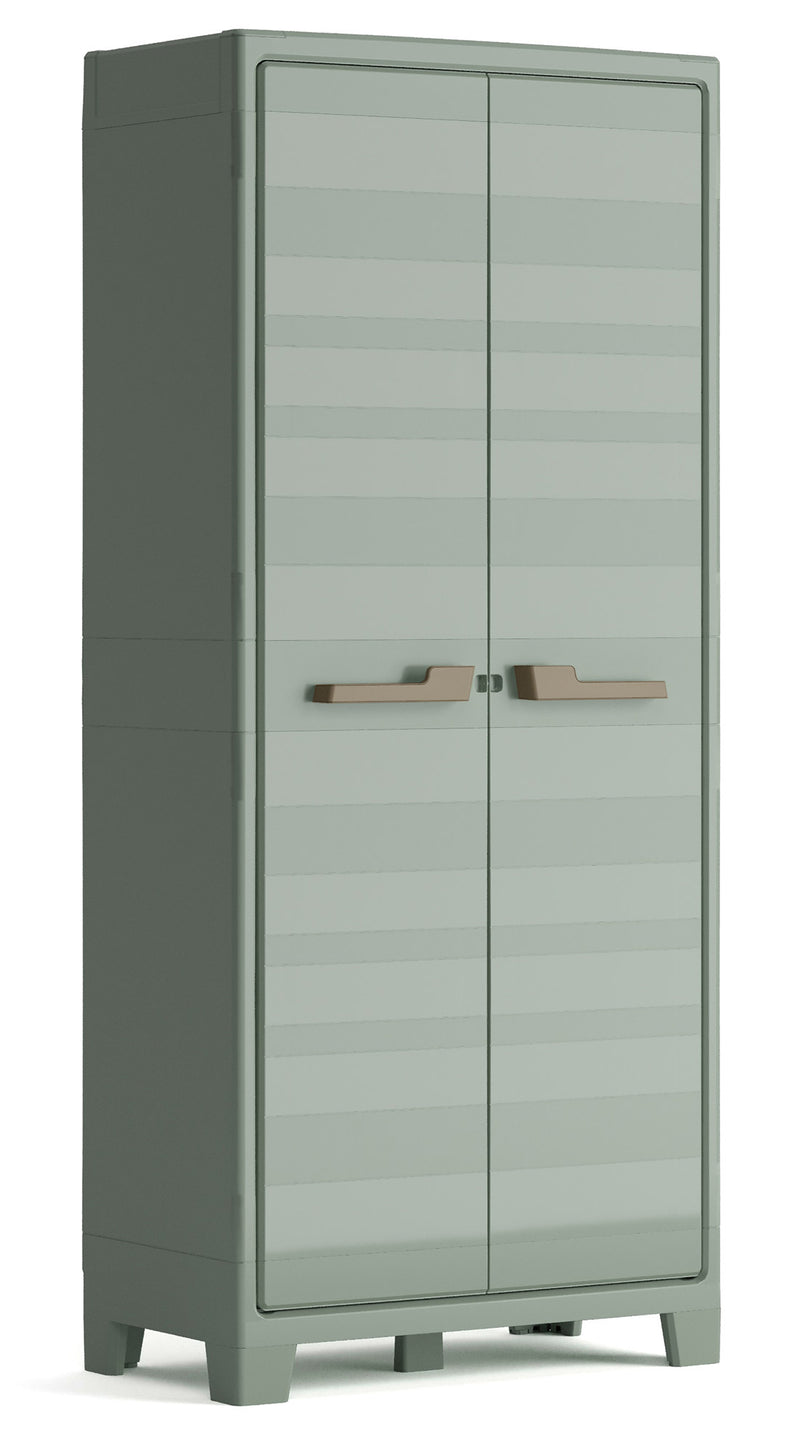 Armadio da Giardino 4 Ripiani 80x44x182 cm Keter Planet Outdoor Alto Grigio e Verde-1