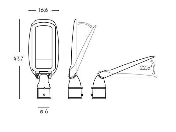 Lampada Testa Palo da Esterno a LED 50W 3000K Sovil Grigio-2