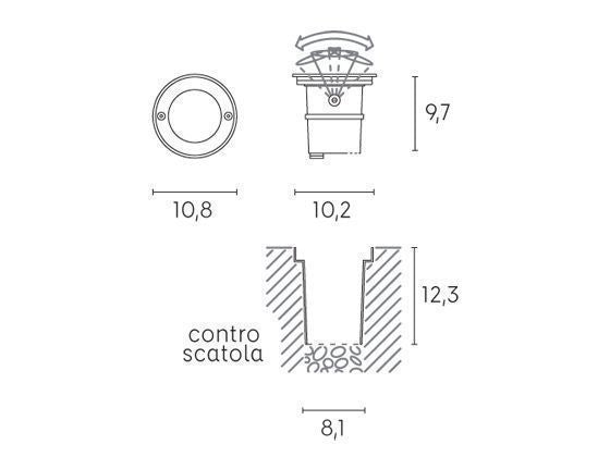 Faretto Calpestabile Basculante Incasso Pavimento a LED 6W 4000K Sovil Acciaio-2