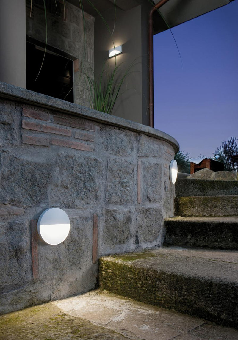 Faretto Segnapassi a Semi Incasso da Esterno a LED Piccolo Sovil Geo Round Bianco-2