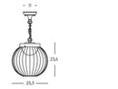 Lampada a Sospensione da Esterno a LED 20W 4000K Sovil Nero-2