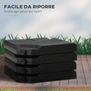 Base per Ombrellone da Giardino 103x103x8,3 cm 72 Kg Riempibile con Acqua o Sabbia in HDPE Nero-7