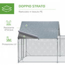 Pollaio Gabbia per Galline da Esterno 600x300x195 cm in Acciaio Zincato Grigio Argento-6