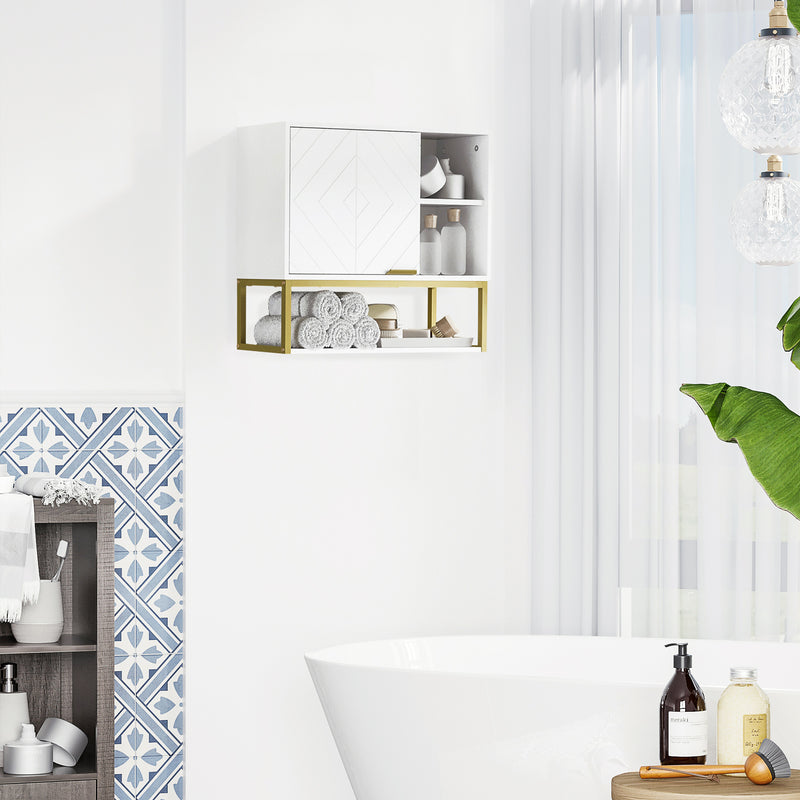 Mobiletto da Bagno 60x20x51 cm in MDF Bianco-7