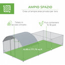 Pollaio Gabbia per Galline da Esterno 570x280 cm in Acciaio Grigio Argento-5