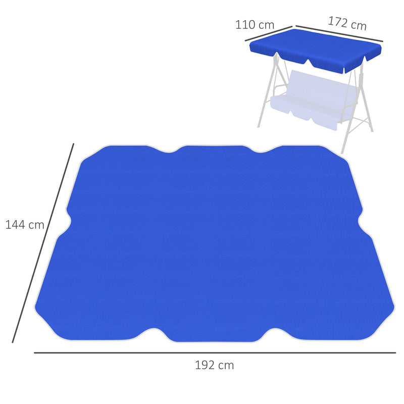 Tettuccio di Ricambio per Dondolo 192x144 cm in Poliestere Blu-3