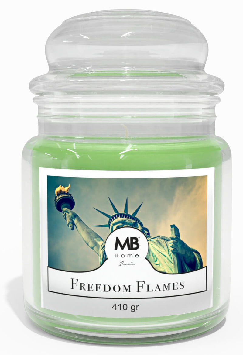 Candela Profumata 410 gr in Cera Vegetale Vasetto in Vetro Freedom Flames -1