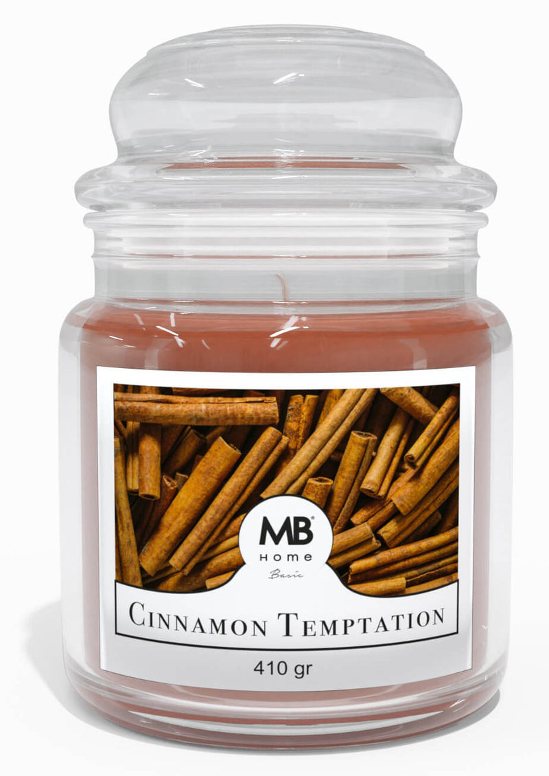 Candela Profumata 410 gr in Cera Vegetale Vasetto in Vetro Cinnamon Temptation -1