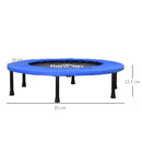 Trampolino Elastico Fitness Ø91 cm in Acciaio e PVC Nero e Blu-3