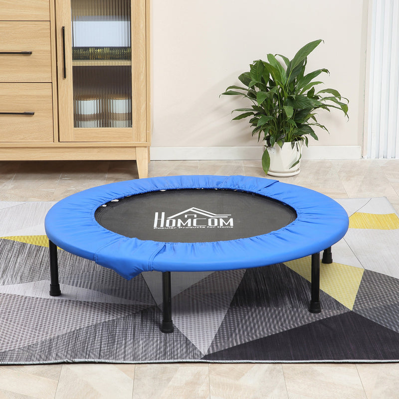 Trampolino Elastico Fitness Ø101,5 x 23 cm in Acciaio e PVC Nero e Blu-2