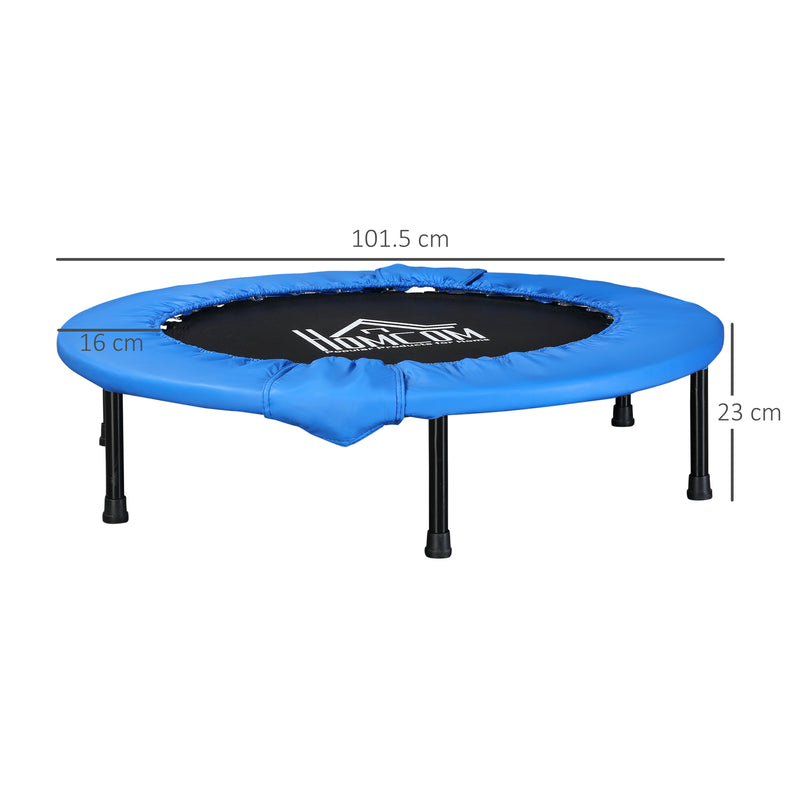 Trampolino Elastico Fitness Ø101,5 x 23 cm in Acciaio e PVC Nero e Blu-3