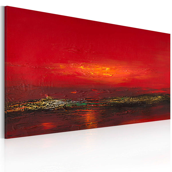 prezzo Gemaltes Bild - Roter Sonnenuntergang über dem Meer 120x60cm Erroi